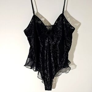 Sastanza Sexy Womens Body Suit In A XXL Black Wimsagoth burnOut veLvet And satin